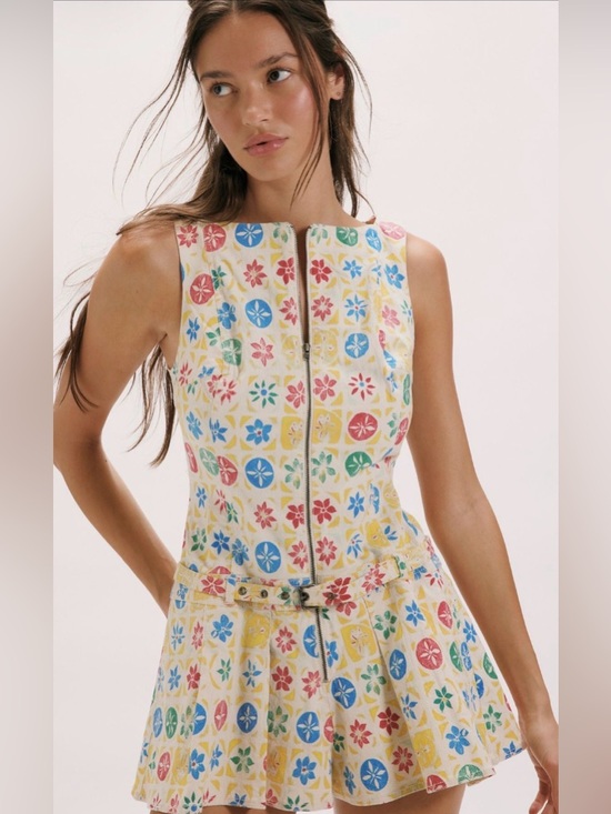 Free People Pants - Dune Dancer Printed Romper NWOT buttercream combo